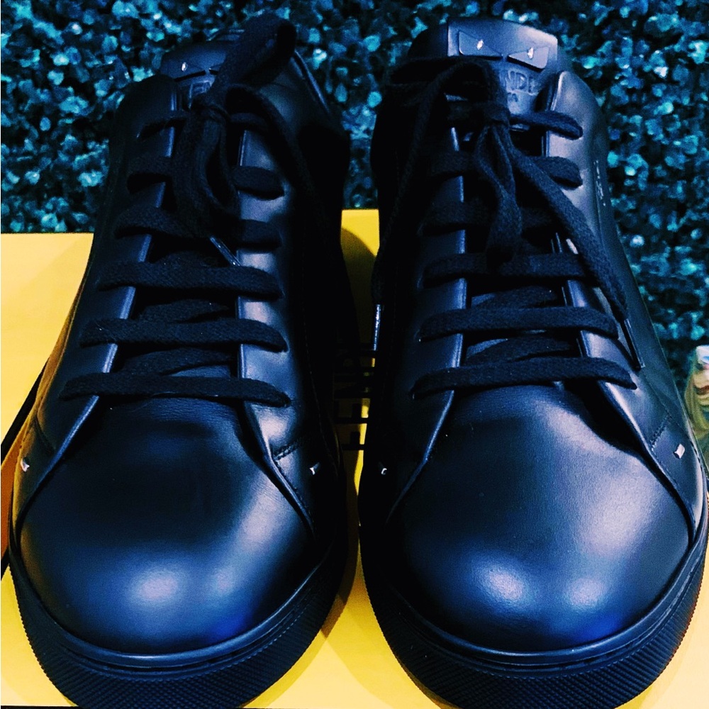 Fendi Black Leather Sneakers